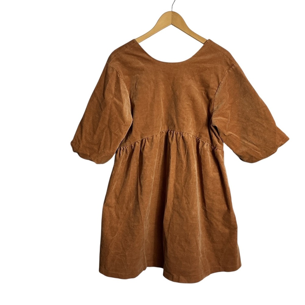 EVERLANE Small Fine Wale Corduroy Mini Dress Babydoll Relaxed Fit Classic Preppy